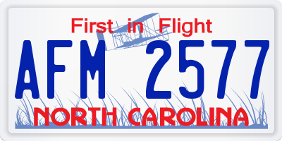 NC license plate AFM2577