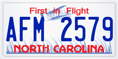NC license plate AFM2579