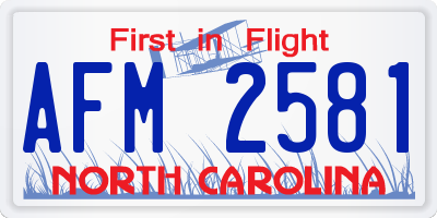 NC license plate AFM2581