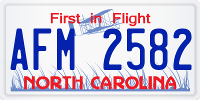 NC license plate AFM2582
