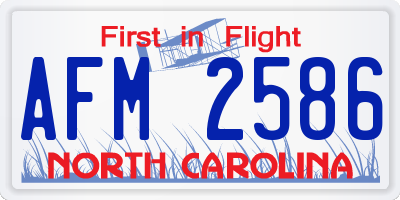 NC license plate AFM2586