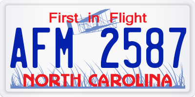 NC license plate AFM2587