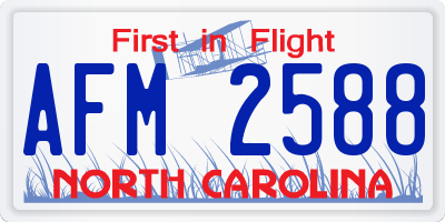 NC license plate AFM2588