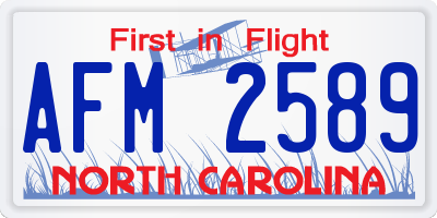 NC license plate AFM2589