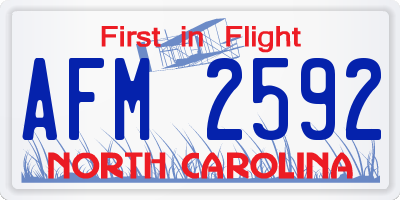 NC license plate AFM2592