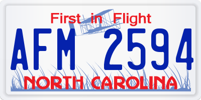 NC license plate AFM2594