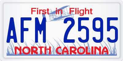 NC license plate AFM2595