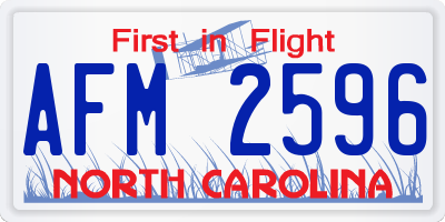 NC license plate AFM2596