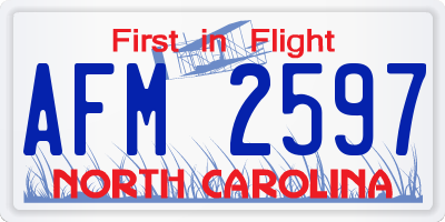 NC license plate AFM2597