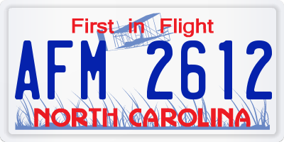 NC license plate AFM2612