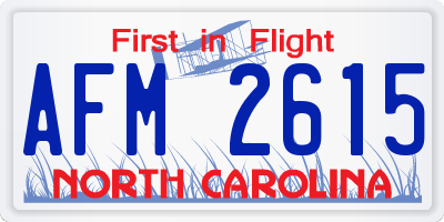 NC license plate AFM2615