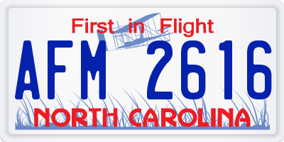 NC license plate AFM2616