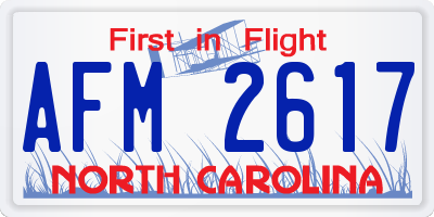 NC license plate AFM2617