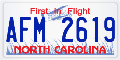 NC license plate AFM2619