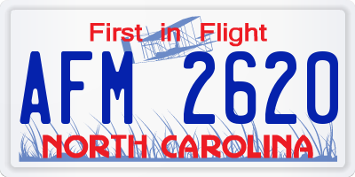 NC license plate AFM2620