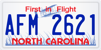 NC license plate AFM2621