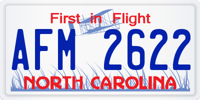 NC license plate AFM2622