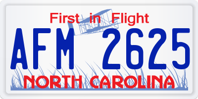 NC license plate AFM2625