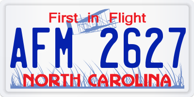 NC license plate AFM2627