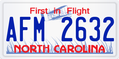 NC license plate AFM2632