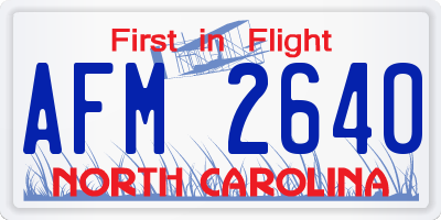 NC license plate AFM2640