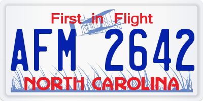 NC license plate AFM2642