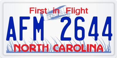NC license plate AFM2644