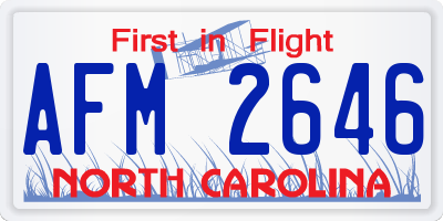 NC license plate AFM2646