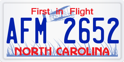 NC license plate AFM2652