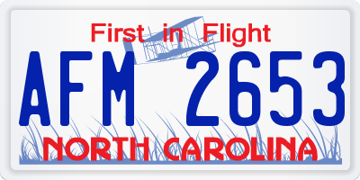 NC license plate AFM2653