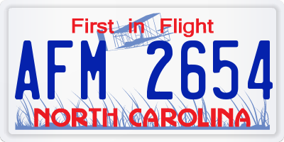 NC license plate AFM2654