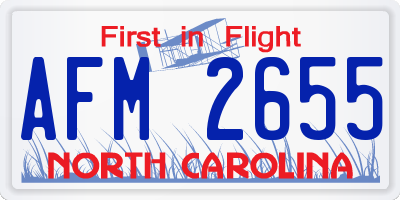 NC license plate AFM2655