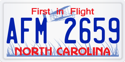 NC license plate AFM2659