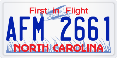 NC license plate AFM2661
