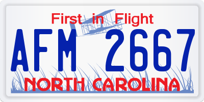 NC license plate AFM2667