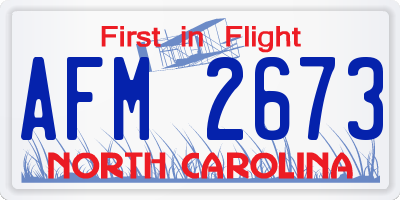 NC license plate AFM2673