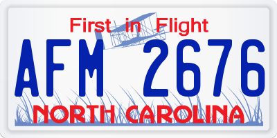 NC license plate AFM2676