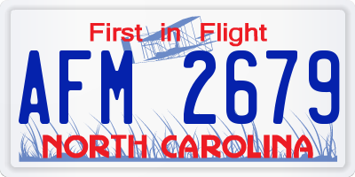 NC license plate AFM2679