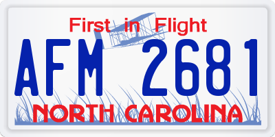 NC license plate AFM2681