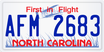 NC license plate AFM2683
