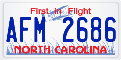 NC license plate AFM2686