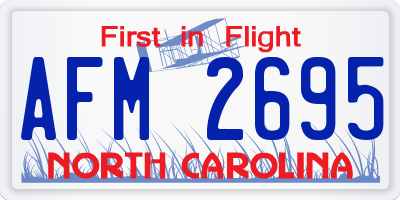 NC license plate AFM2695
