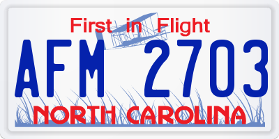 NC license plate AFM2703