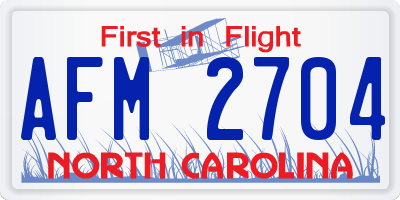 NC license plate AFM2704