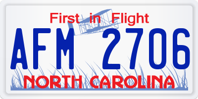 NC license plate AFM2706