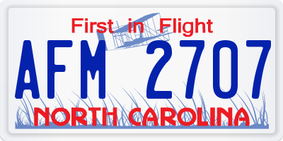 NC license plate AFM2707