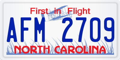 NC license plate AFM2709