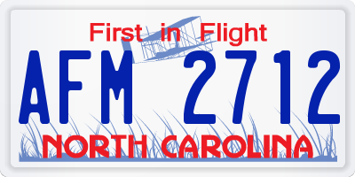 NC license plate AFM2712