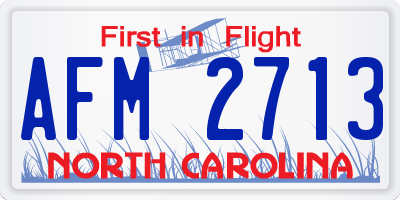 NC license plate AFM2713