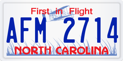 NC license plate AFM2714